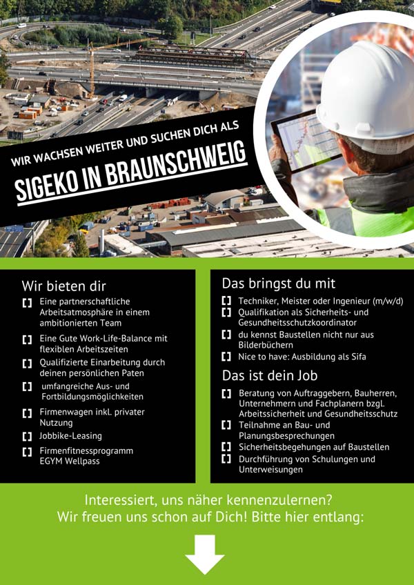 Wir suchen dich als SiGeKo auf Baustellen in Braunschweig